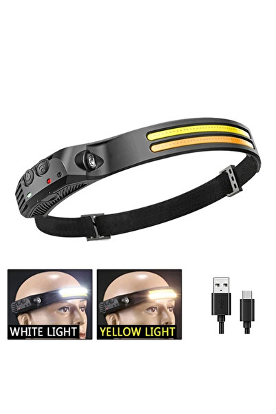 Choice4 White-Yellow USB Rechargeable COB LED Induction Headlamp With 1200mAh...