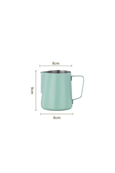 Choice10 350ML Light Green Coffee Milk Frother Jug with Scale 304 Stainless S...