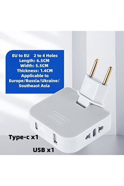 Choice4 Z02 White EU Plug 180 Degree Rotatable Sket Converter 3 in 1 USB Exte...