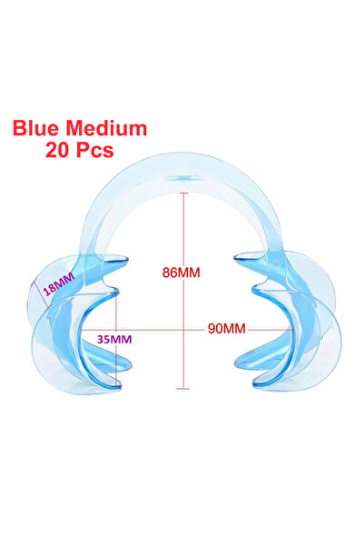 Choice4 20 قطعة زرقاء مقاس متوسط، 20 قطعة من فتاحة الفم على شكل حرف C، قابلة ...
