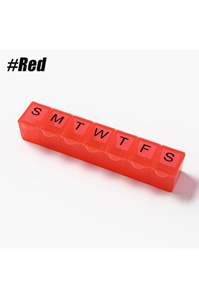 choice2 red 1pcs Weekly Pill Organizer,7 Day Daily Pill Box Case Easy to Open...