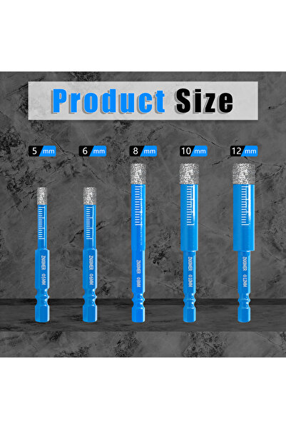 Choice7 Hexagonal 5-6-8-10-12mm 5-16mm Hexagonal Shank Brazed Dry Ceramic Til...