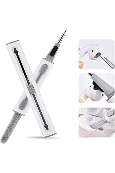 Choice طقم تنظيف تلسكوبي أبيض اللون لحافظة سماعات AirPods Pro 1 و2 و3، قلم تن...
