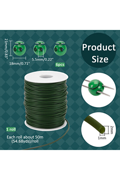 Choice4 طقم مشابك حبل AECH06-14329، حبل صناعي أنبوبي بطول 54.68 ياردة، 6 مشاب...