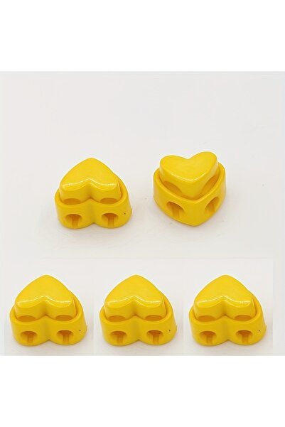 choice2 خمس قطع من سدادات الإبر الصفراء الملونة على شكل قلب، مزدوج ، ونابض زن...