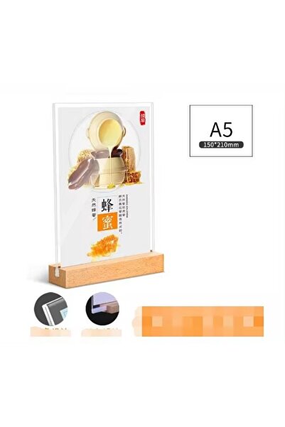 Choice3 لوحة عرض بطاقات طاولة أكريليك A-A5، حامل بطاقات طاولة عمودي بقاعدة من...