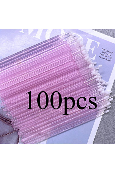 Choice4 100PCS Pink 100pcs Micro Brush Crystal Lash Removing Swab Microbrush ...