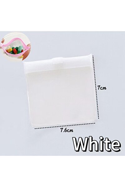 Choice1 100pcs White Mini Colorful Pill Dispenser Bag Reusable Medicine Zip B...