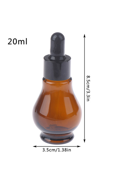 choice2 زجاجات قطارة بنية فارغة سعة 20 مل، 10/20/30 مل مع قطارة للزيوت العطرية