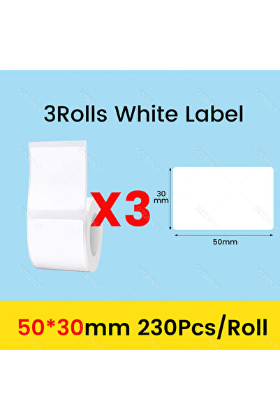 Choice12 3 لفات 50x30 مم، 3/5/10 لفات، ورق طباعة ملصقات NiiMbot B21 B1، مقاوم...