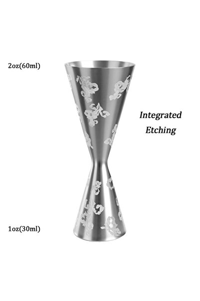 Choice10 مكيال مزدوج من الفولاذ المقاوم للصدأ محفور بشكل متكامل، مثالي لتحضير...