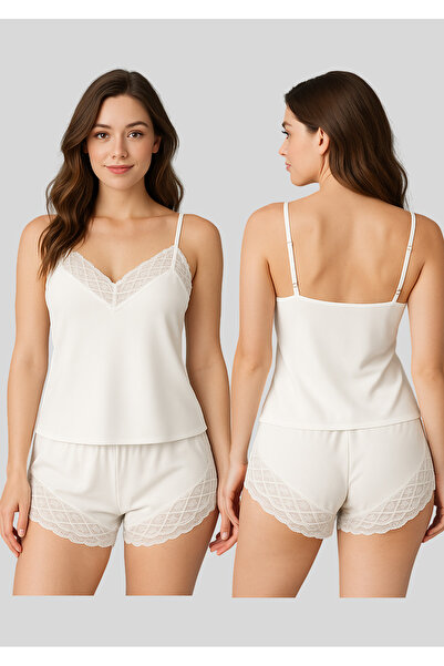 mothers dream Women’s Satin Lace Sleepwear Set – Camisole Top and Shorts with...