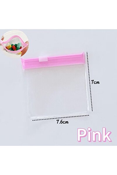 Choice8 5pcs Pink Mini Colorful Pill Dispenser Bag Reusable Medicine Zip Bags...