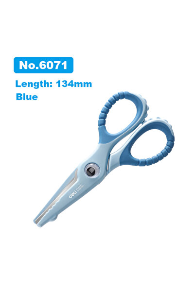 Choice10 6071-أزرق-1 قطعة مقص طلابي لطيف من Deli برسومات كرتونية للأطفال مقص ...