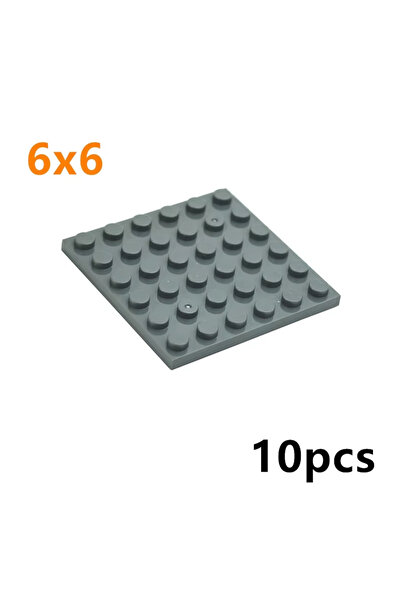 choice2 لوحة بناء صغيرة رمادية داكنة اللون، 10 قطع، مقاس 6x6، بقاعدة سوداء، م...