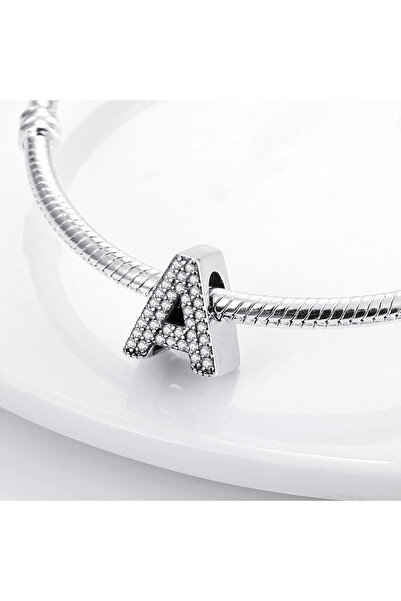 Choice12 KTC165-A تعليقات فضية عيار 925 مزينة بخرز زركون على شكل حروف أبجدية ...