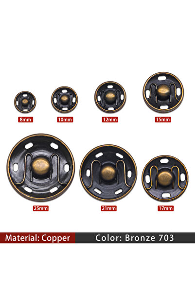 Choice24 أزرار كبس معدنية دائرية غير مرئية من النحاس الأصفر، مقاس 25 مم، لون ...