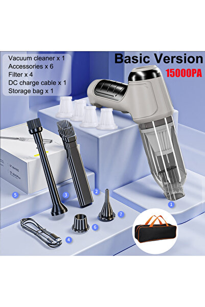 Choice1 مكنسة كهربائية لاسلكية للسيارة مزودة بأربعة فلاتر، بقوة شفط 95000 باس...