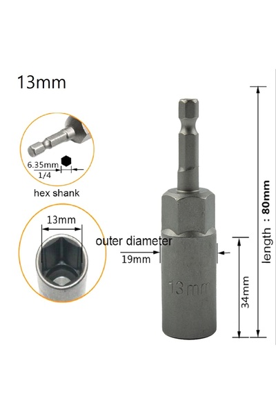 Choice1 قطعة واحدة 13 مم، 80 مم، صفائح سداسية من فولاذ الكروم والفاناديوم، 5....