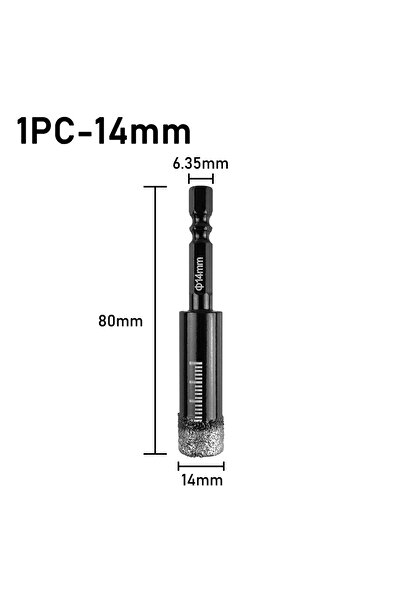 Choice3 منشار ثقب ماسي جاف ملحوم جاف، ساق سداسية 14 مم، 5-16 مم، لثقب بلاط ال...