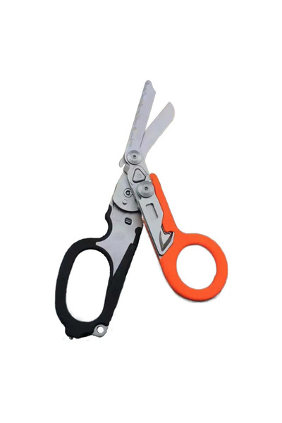 Choice8 مجموعة إسعافات أولية قابلة للطي 6 في 1 باللونين الأسود والبرتقالي، تت...