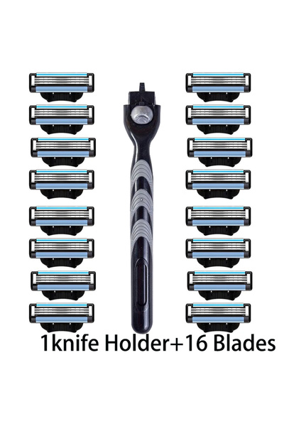 choice2 ماكينة حلاقة رجالية جديدة تمامًا، مزودة بـ 16 شفرة، حامل واحد، ثلاث ط...