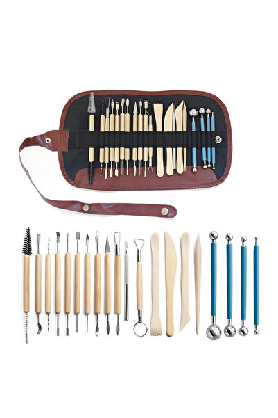 Choice10 مجموعة أدوات نحت طين الفخار (20 قطعة، 5-61 قطعة) مع حقيبة حمل.