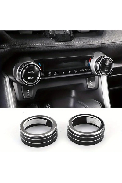 Choice3 غطاء مقبض التحكم في مكيف الهواء من الألومنيوم، أسود اللون، لسيارة توي...