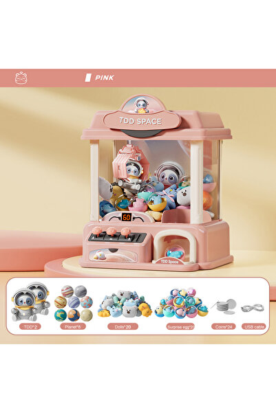 Choice1 لعبة دمية وردية اللون تعمل بقطع النقود المعدنية، لعبة صغيرة بمخلب، دم...