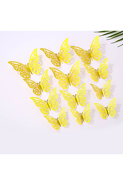 Choice19 12 قطعة من زينة الكيك على شكل فراشة، لون ذهبي وردي، مناسبة لأعياد ال...