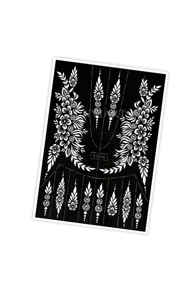 Choice45 قالب S3546 قابل لإعادة الاستخدام لتصميم زهرة الحناء، قالب وشم للنساء