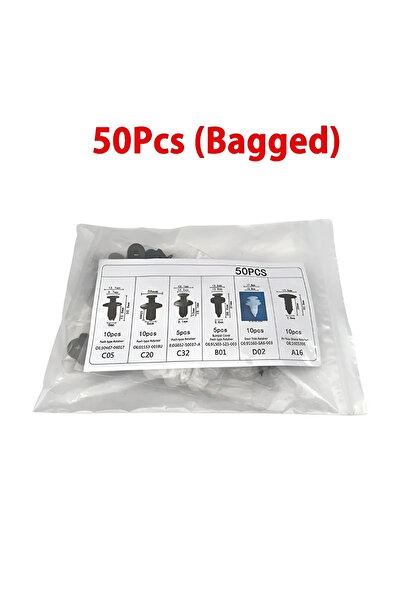 Choice1 مجموعة من 50 قطعة (معبأة في أكياس) من مشابك تثبيت السيارات، دبابيس تث...