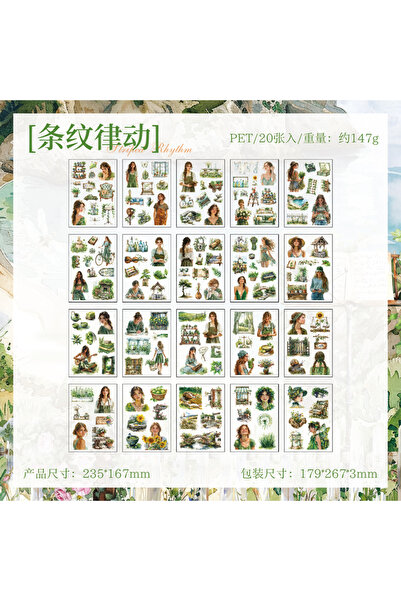 choice2 ملصقات PET بحجم كبير (20 ورقة) بتصميم شخصيات كاواي إبداعية، مناظر طبي...