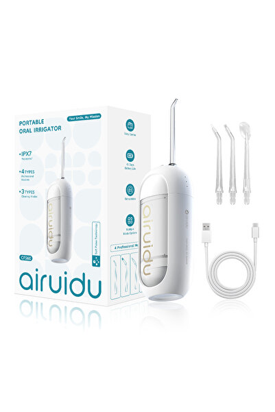 Choice جهاز ري فموي محمول أبيض اللون، مزود بنفث مائي صغير وقوي لتنظيف الأسنان...