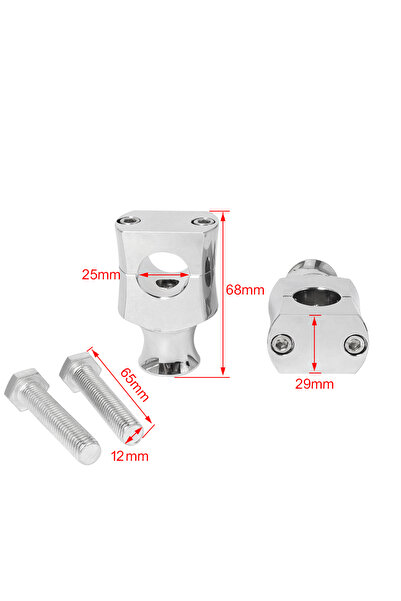 Choice5 مشبك رفع مقود دراجة نارية من الألومنيوم A25Chrome 2X مقاس 7/8 بوصة و1...