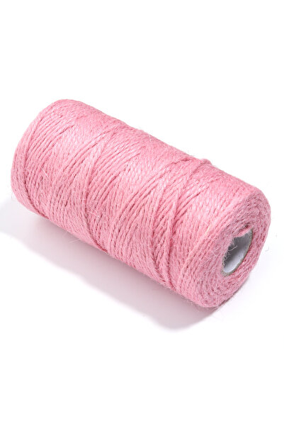 Choice14 خيوط خيش وردية اللون بطول 100 متر/لفة، خيوط من الخيش المضفر، حبال قن...