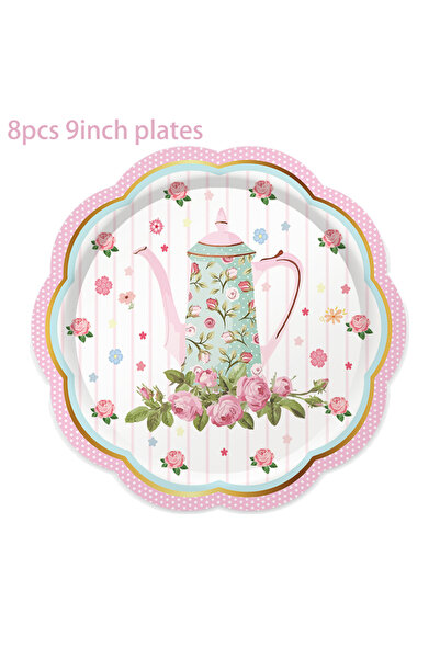 choice2 MM259-8pcs-9inch Girls Tea Party Disposable Tableware Sets Afternoon ...