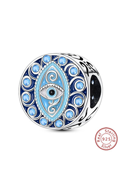 Choice4 KJC1571 قلادة فضية أصلية عيار 925 بتصميم عين الشيطان الغامضة ويد فاطمة C