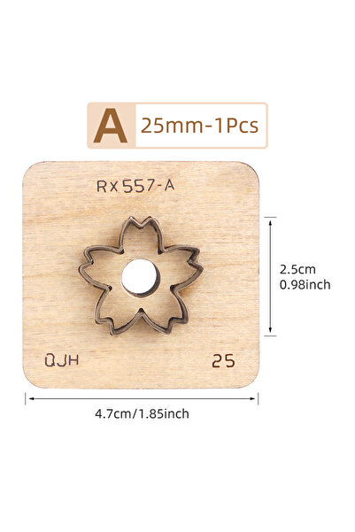 Choice9 قالب تقطيع جلد يدوي الصنع مقاس 25 مم، سكين ضغط لتقطيع بتلات الزهور، ق...
