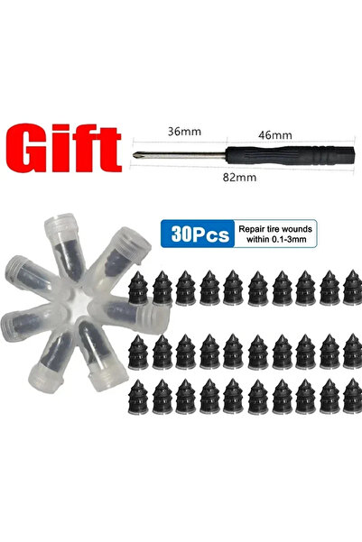 Choice6 30 قطعة كبيرة 10/500 قطعة مسامير إصلاح ثقوب الإطارات بالشفط، مجموعة ت...