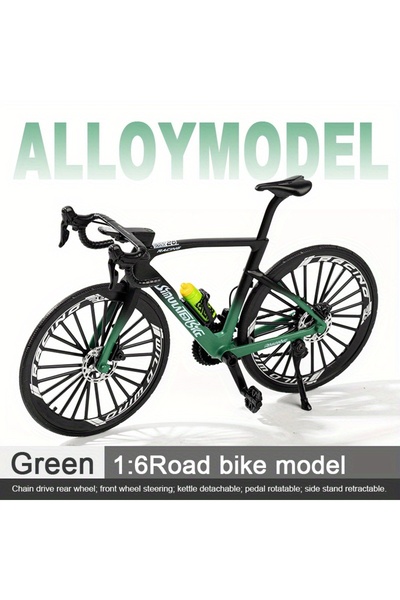 choice2 نموذج دراجة جبلية معدنية عتيقة خضراء، لعبة دراجة كلاسيكية صغيرة الحجم...