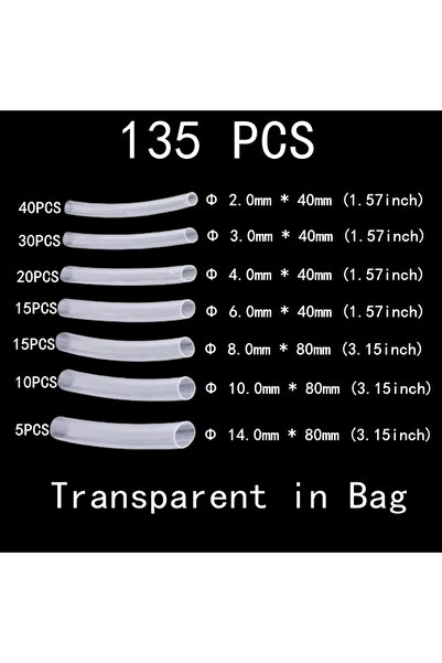 Choice12 135pcs Transparent 2:1,Heat Shrink Tubing,127-850 PCS,Insulated Poly...