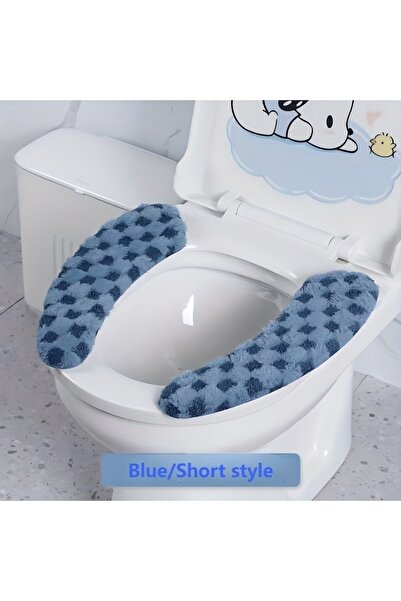 Choice Blue Thick and Warm Toilet Seat Cushion Cover - with Sticky Toilet Sea...