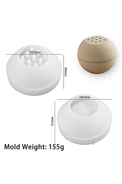 choice2 قالب سيليكون لموقد عطري كروي، قالب صندوق تخزين من الأسمنت والجبس، قال...