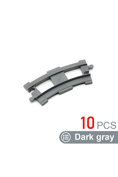 Choice29 ١٠ قطع من كتل المباني الكبيرة باللون الرمادي الداكن، مجموعة مسارات ق...