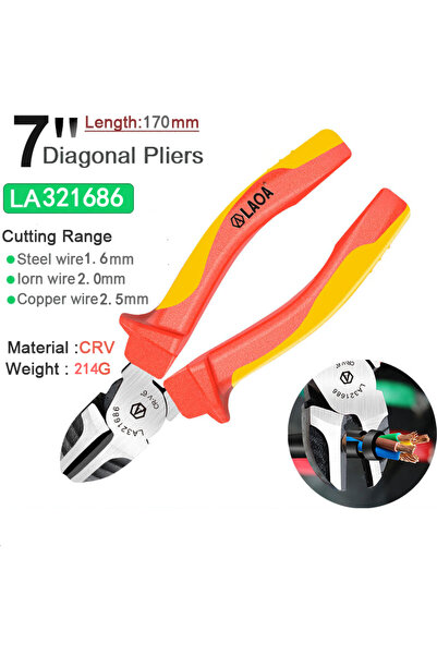 Choice3 قاطعة أسلاك كهربائية LA321686 LAOA VDE، مقاسات 6 و7 و8 بوصات، معزولة،...