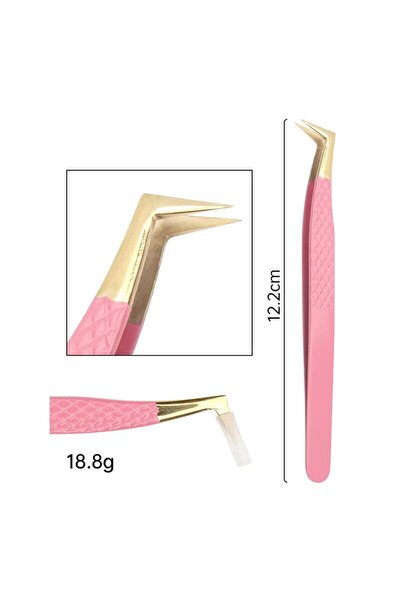 Choice3 ملقط رموش كبير للذراع، قطعة واحدة، لتطويل الرموش، مصنوع من الفولاذ ال...