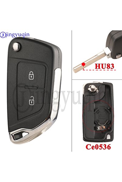 Choice22 غطاء مفتاح سيارة معدل قابل للطي لسيارة بيجو HU83 CE0536 jingyuqin CE...