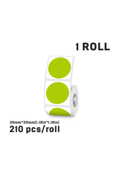 Choice4 ملصق حراري دائري أخضر اللون، يُستخدم مع طابعة سينمارك المحمولة، قطر 3...