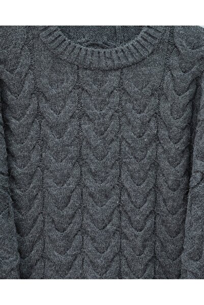 bellura Knitted Patterned Crop Knitwear Sweater